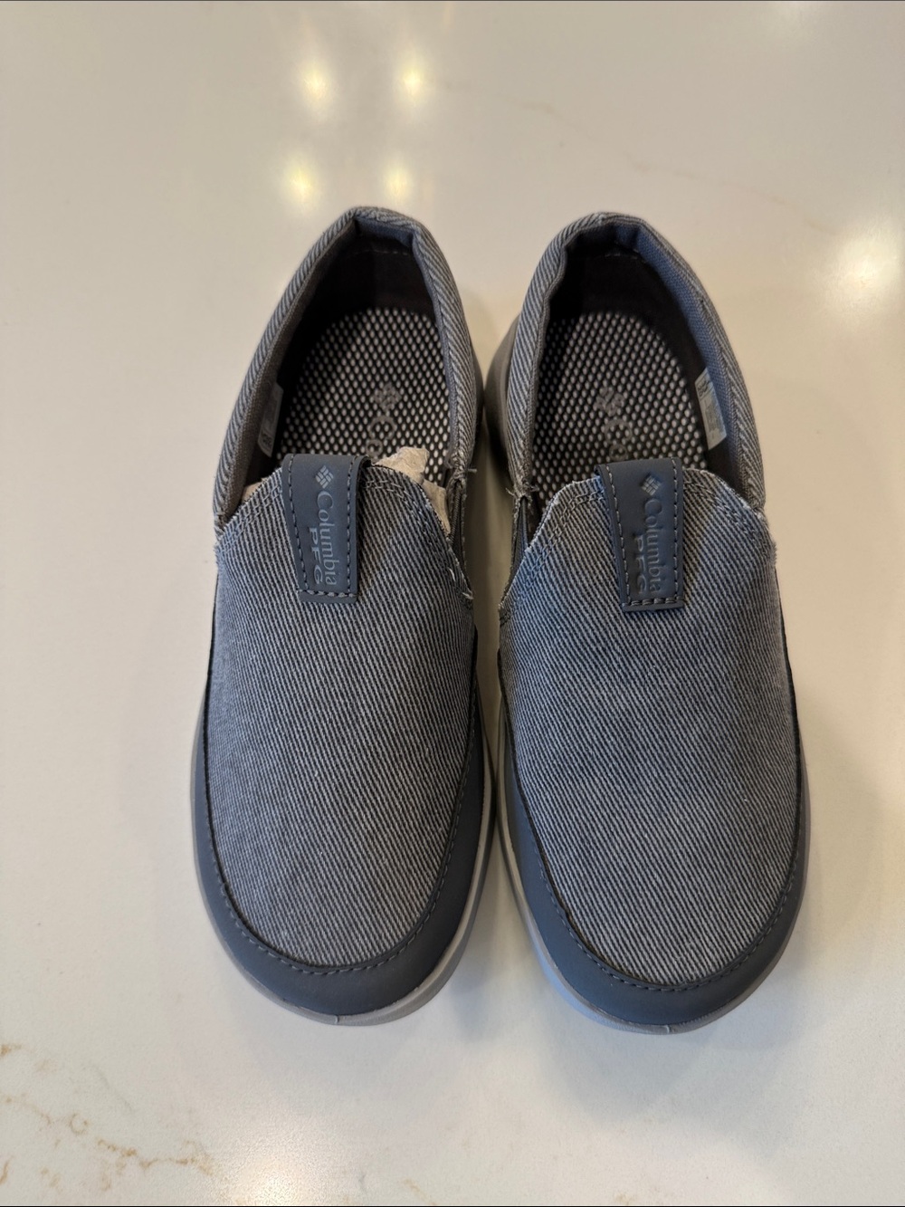 Columbia Youth Boatside PFG Gray Slip-On Canvas Casual Shoes